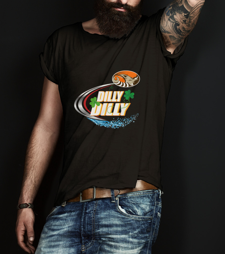 Dilly Dilly Cleveland Browns Football Theme With Shamrock And Splash T-Shirt