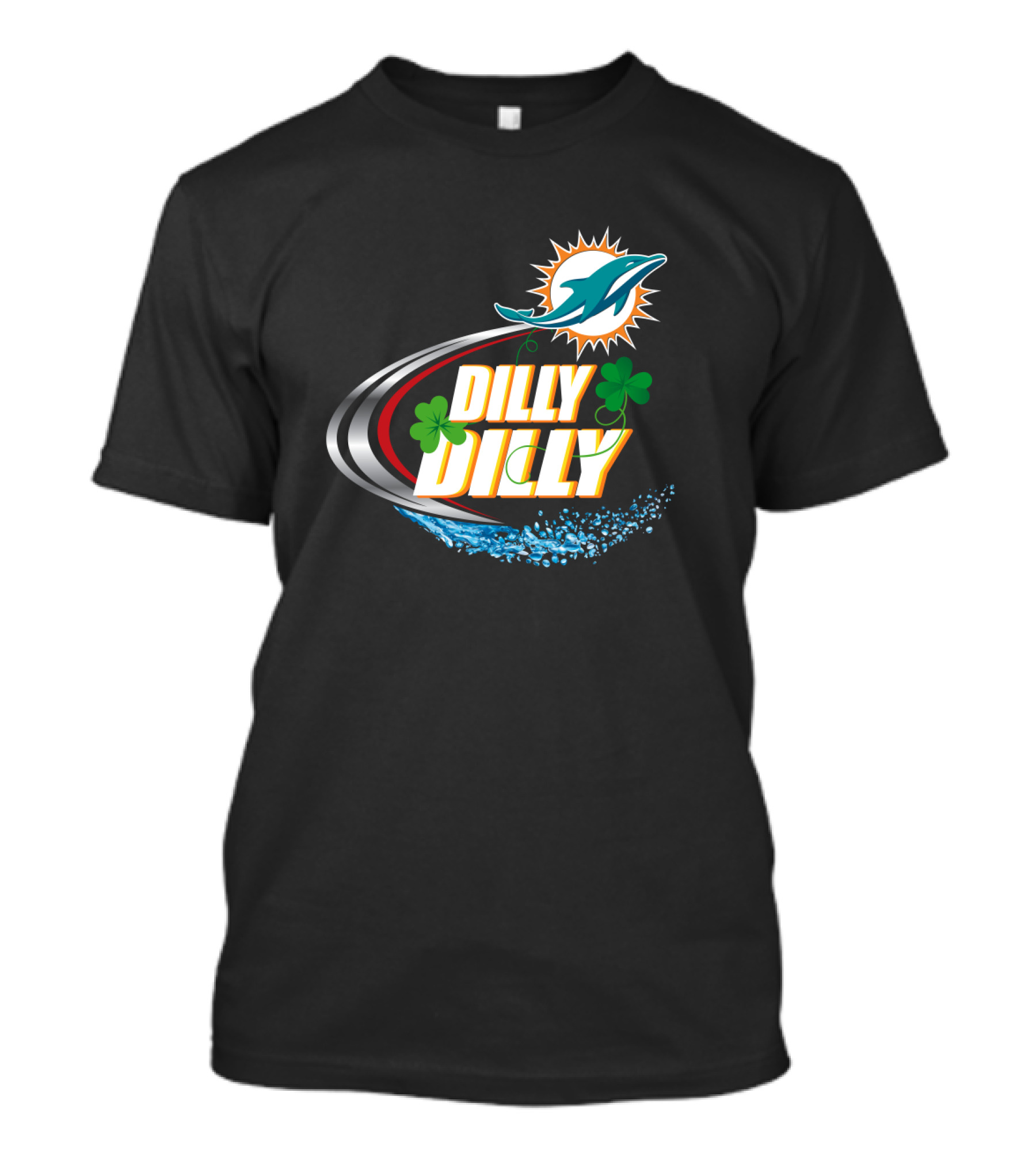Dilly Dilly Miami Dolphins Logo With Clover And Splash T-Shirt