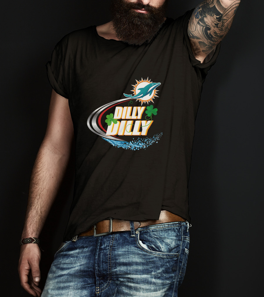Dilly Dilly Miami Dolphins Logo With Clover And Splash T-Shirt