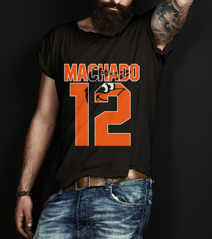 Baltimore Orioles Machado 12 Majestic Baseball Player T-Shirt