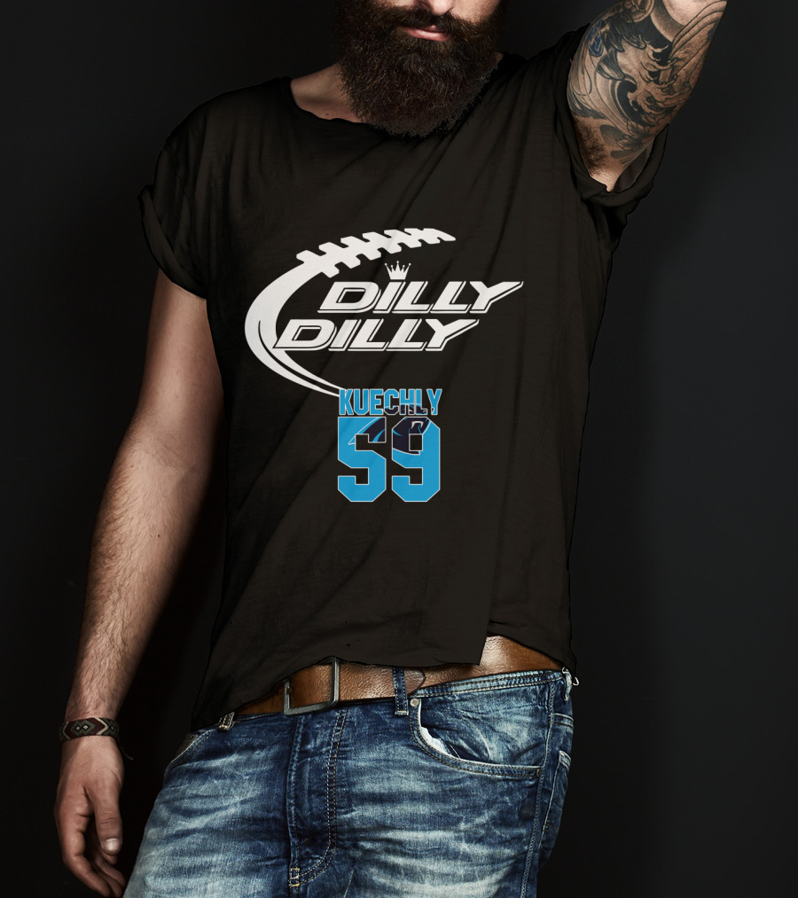 Carolina Panthers Luke Kuechly 59 Dilly Dilly Football T-Shirt
