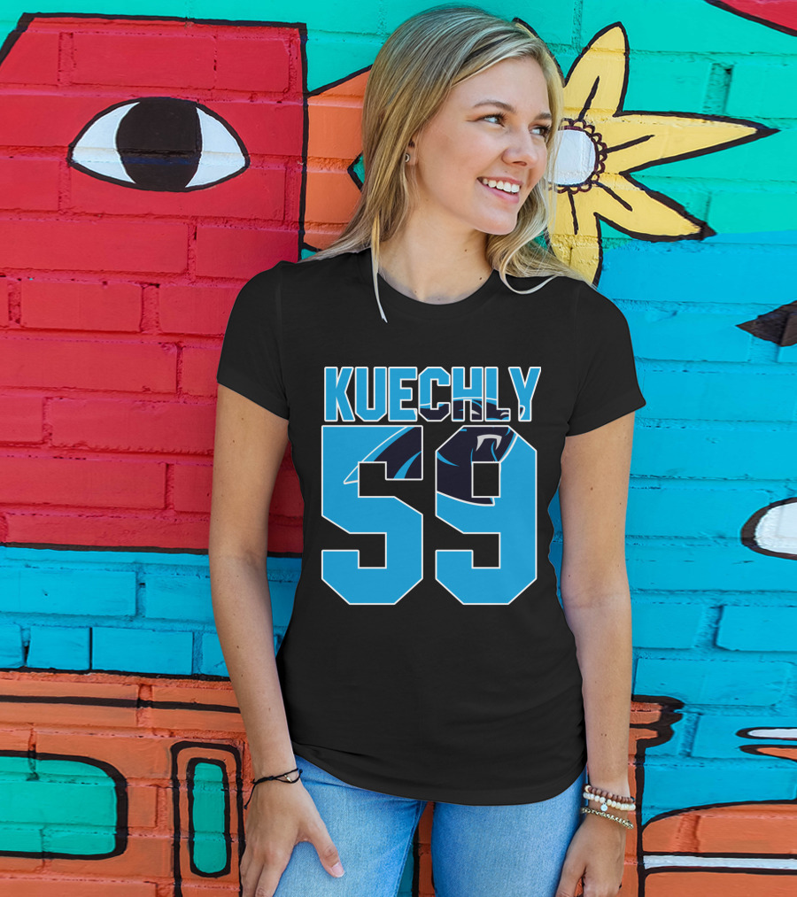 Carolina Panthers Luke Kuechly 59 Team Game Jersey T-Shirt