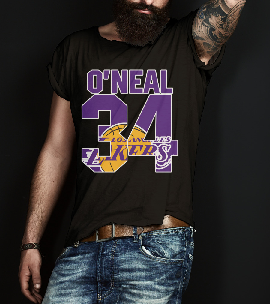 O'neal 34 Los Angeles Lakers Shaquille O'neal Basketball Legends T-Shirt