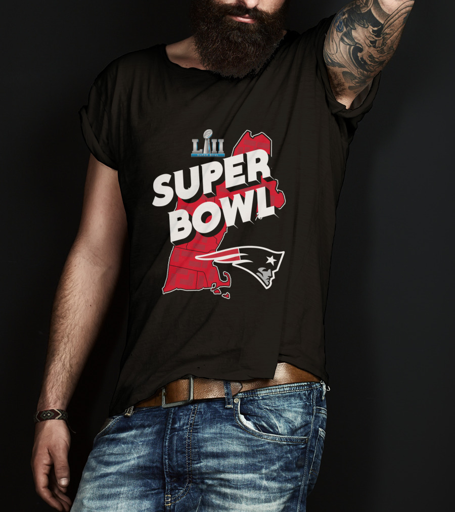 Super Bowl Liii New England Patriots Map T-Shirt