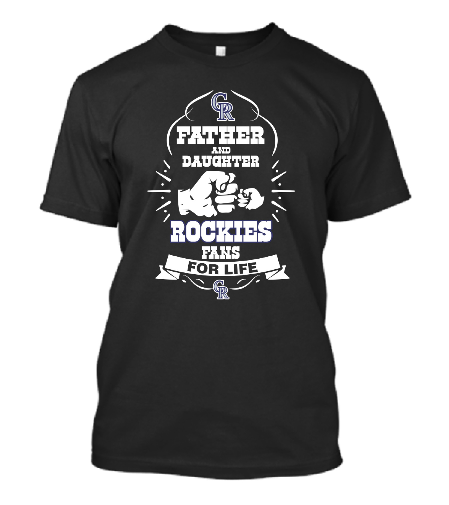 Father And Daughter Rockies Fans For Life Colorado Rockies Fist Bump T-Shirt