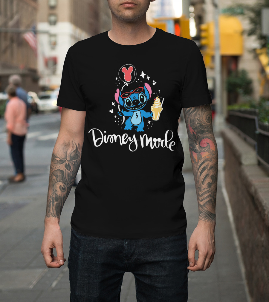 Stitch Disney Mode Balloon Ice Cream Sunglasses Adventure T-Shirt