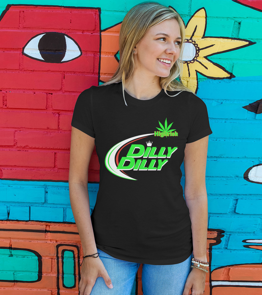 Dilly Dilly Highrish St Patrick's Day Irish Cannabis Leaf T-Shirt