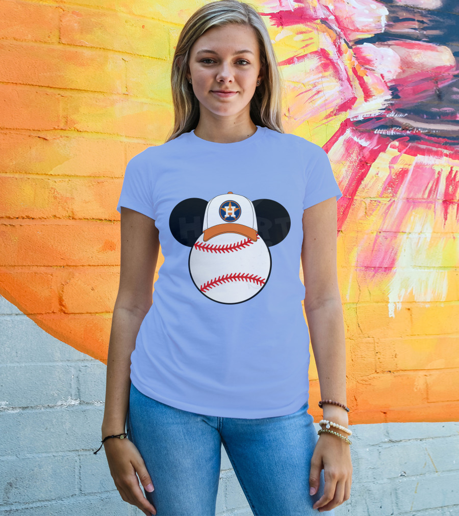 Houston Astros Mickey Mouse Baseball Cap T-Shirt