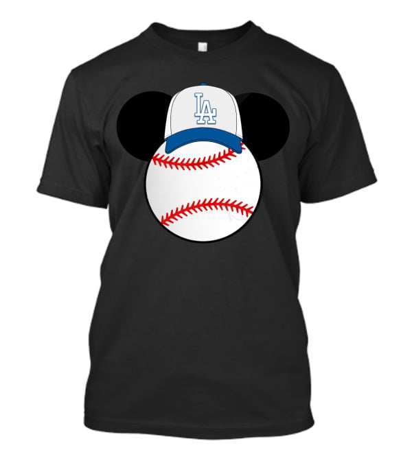 Mickey Baseball Los Angeles Dodgers LA Cap T-Shirt