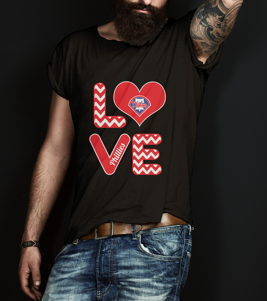 Love Phillies Heart Design For Philadelphia Baseball Fans T-Shirt