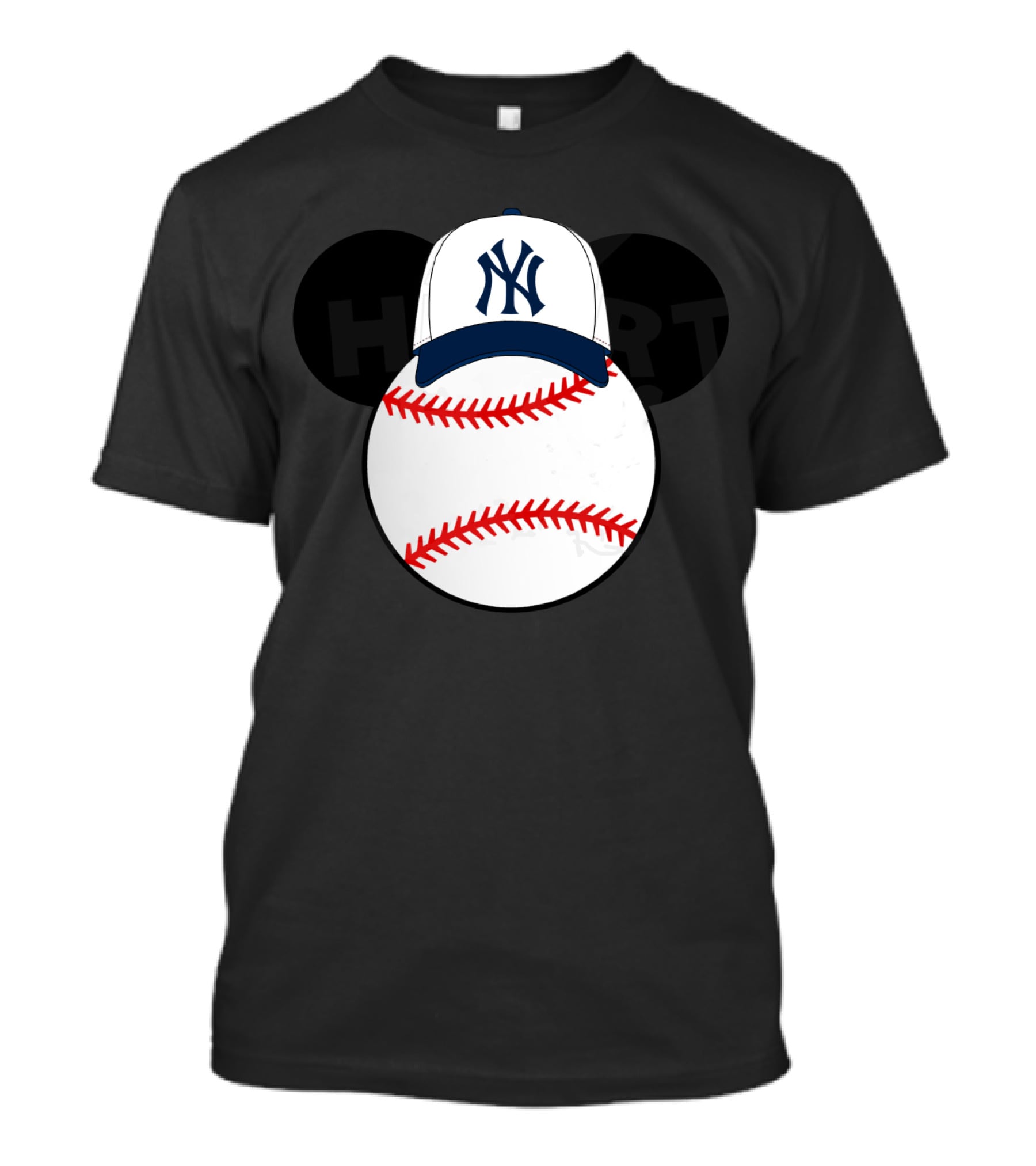 NY Yankees Mickey Baseball Heart T-Shirt