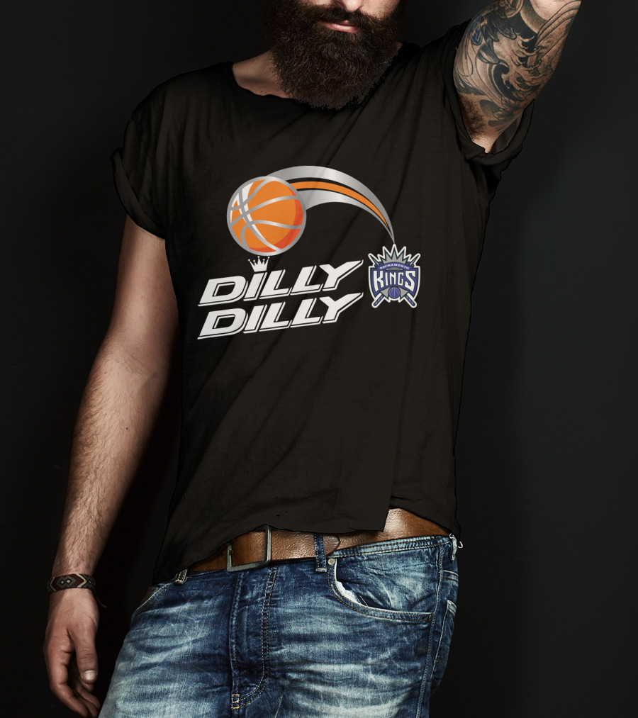 Sacramento Kings Dilly Dilly Basketball Logo With Crown And Orange Ball T-Shirt