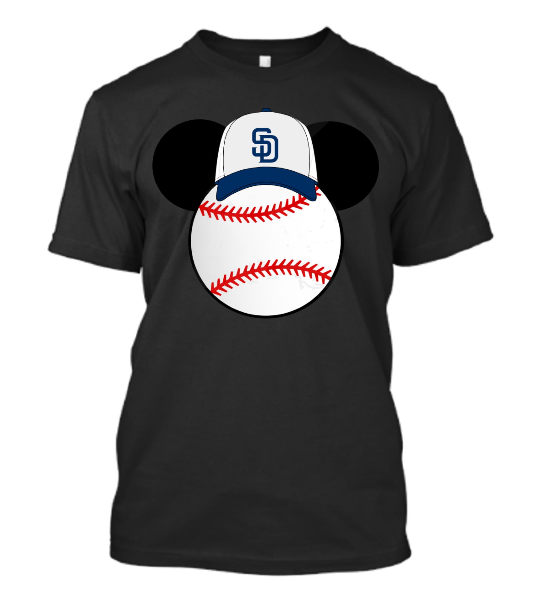 San Diego Padres Mickey Mouse Baseball Cap T-Shirt