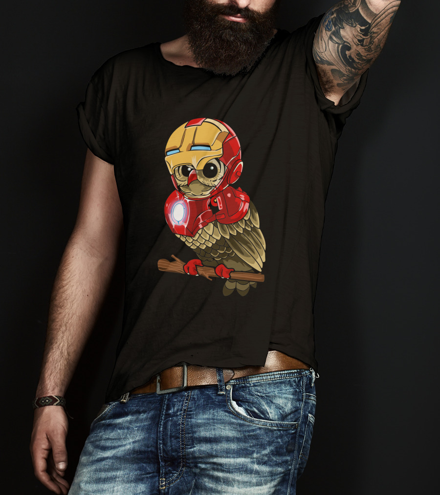 Owlvengers Iron Man Owl Infinity War Crossover T-Shirt
