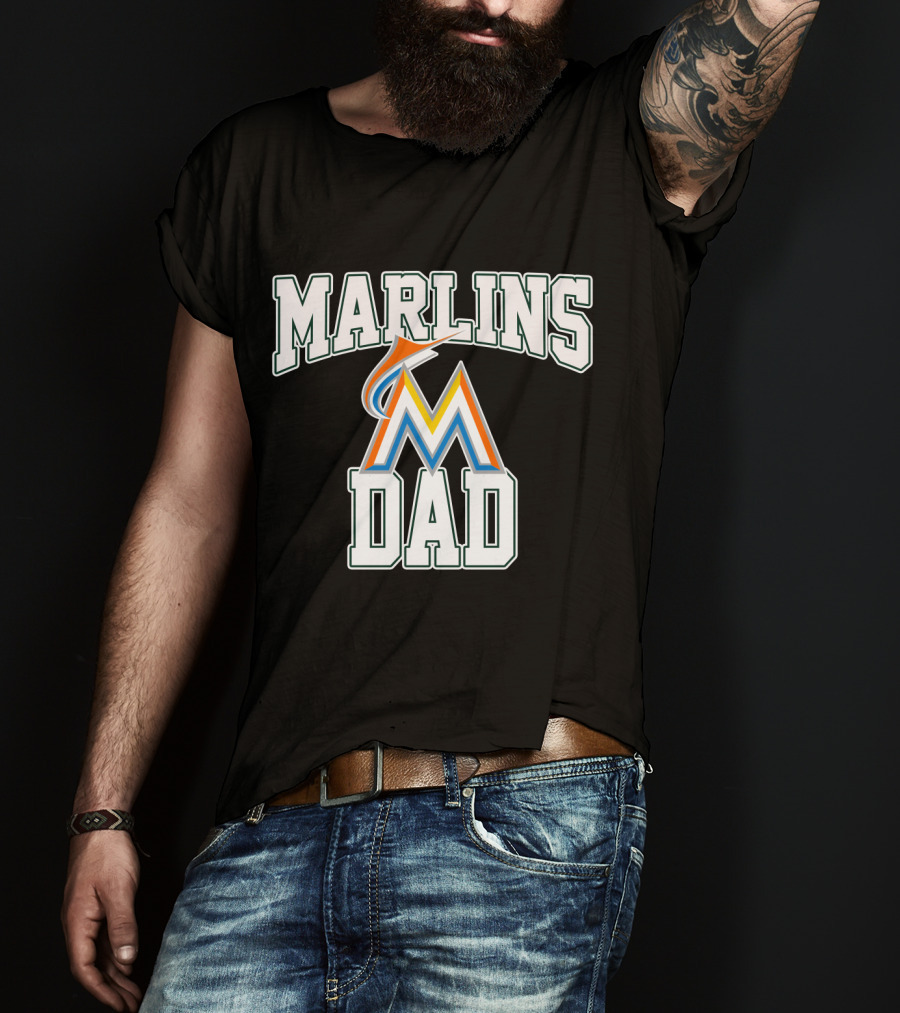 Marlins Dad Miami Baseball Fan Father's Pride T-Shirt