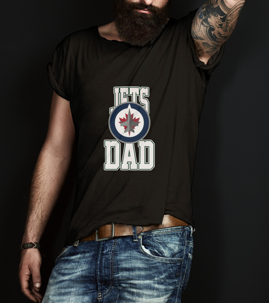Jets Dad Winnipeg Logo Emblem T-Shirt