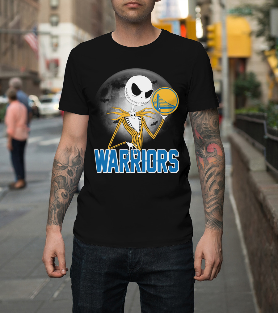 Jack Halloween Warriors Golden State Fan Basketball Moon Scene T-Shirt