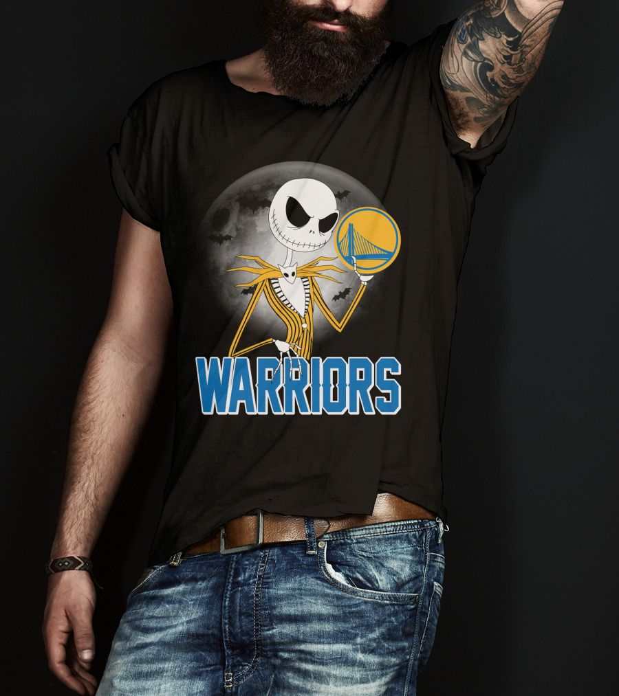 Jack Halloween Warriors Golden State Fan Basketball Moon Scene T-Shirt