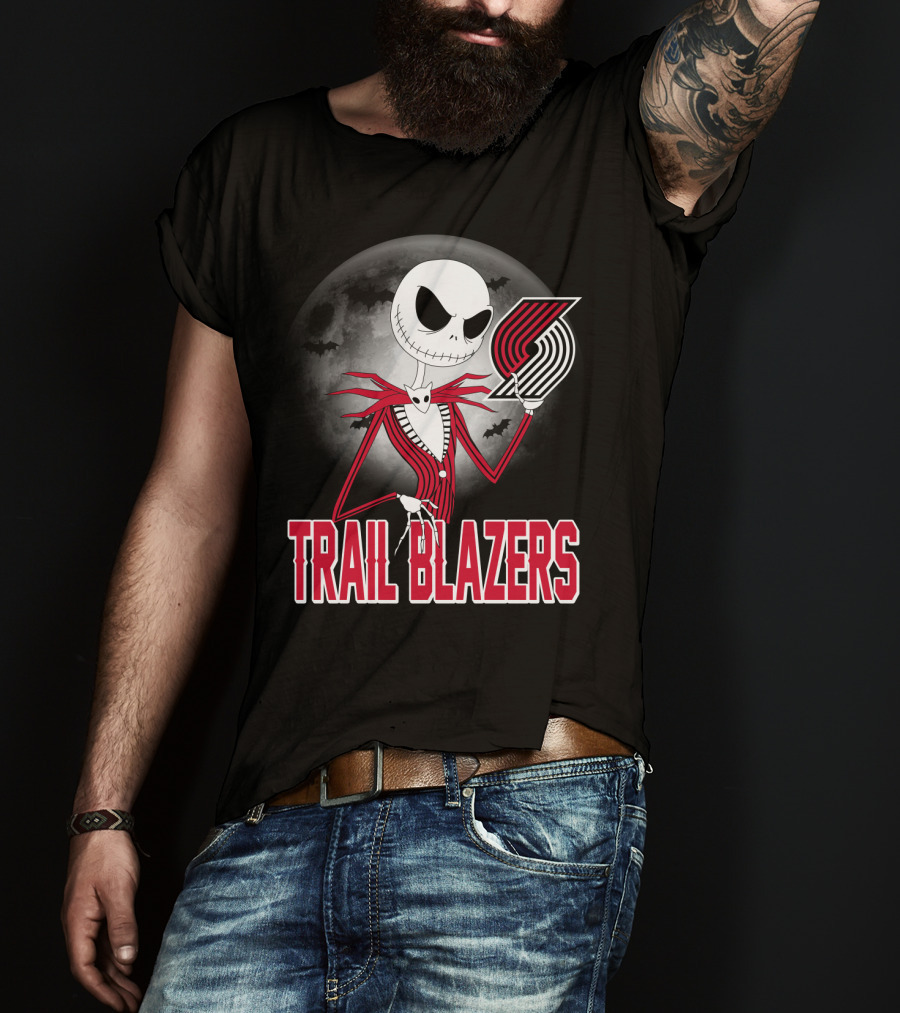 Jack Halloween Trail Blazers Moon T-Shirt