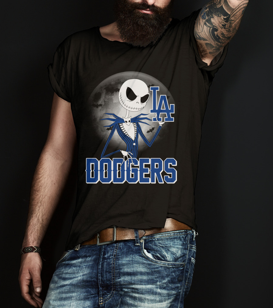 Jack Skellington Los Angeles Dodgers Halloween T-Shirt