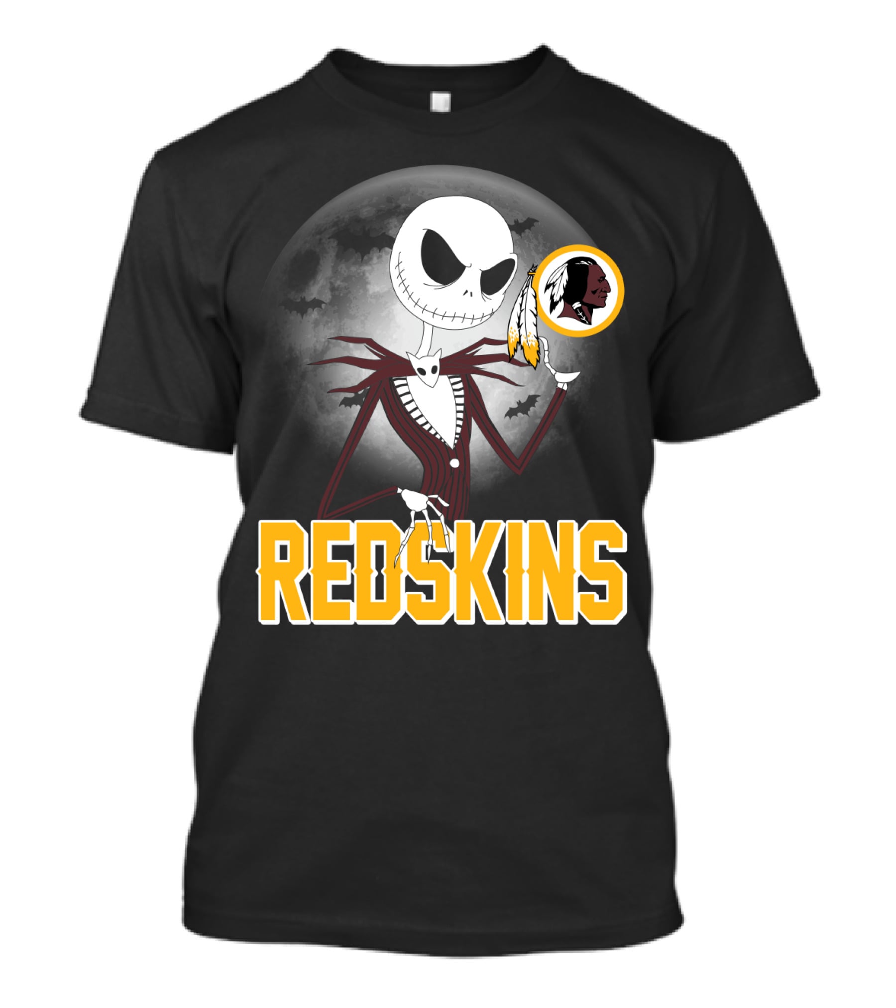 Jack Skellington Moon Redskins Logo Halloween T-Shirt