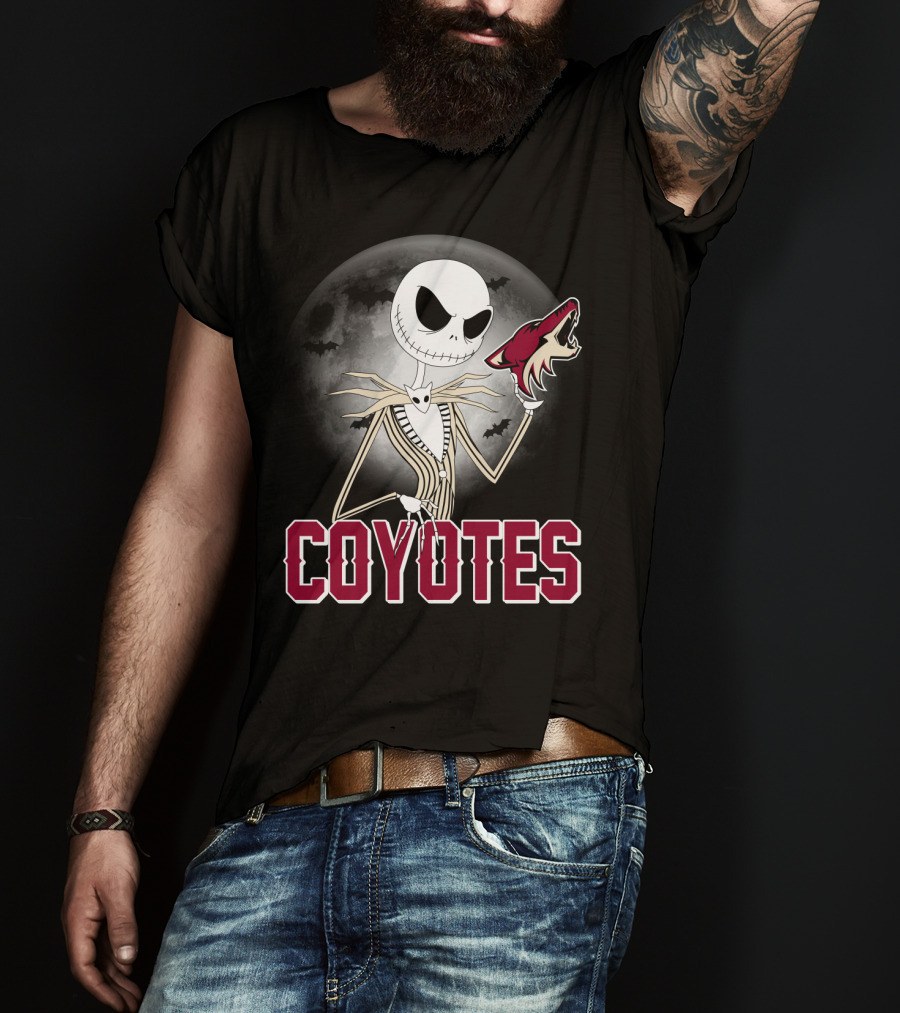 Jack Skellington Coyotes Halloween Moon Arizona T-Shirt