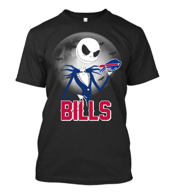 Jack Skellington Halloween Buffalo Bills Moon Bats T-Shirt