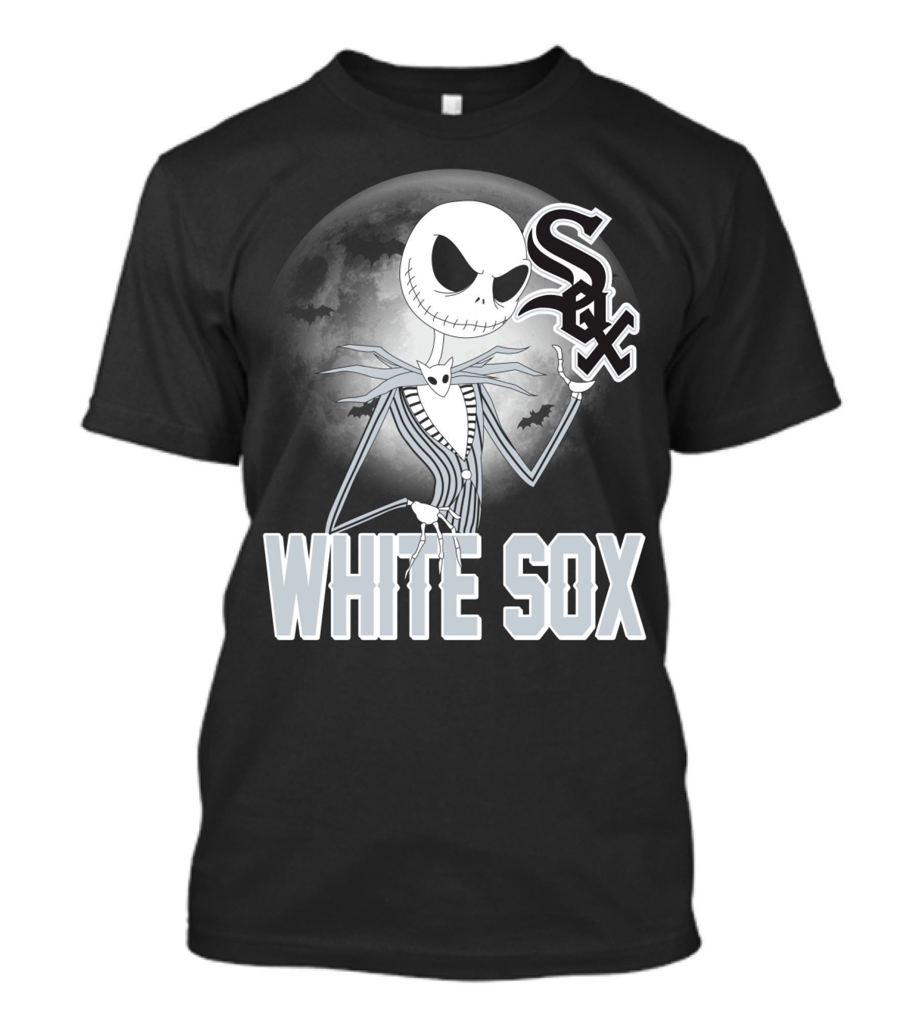 Jack Skellington Halloween Chicago White Sox Moon Bats T-Shirt