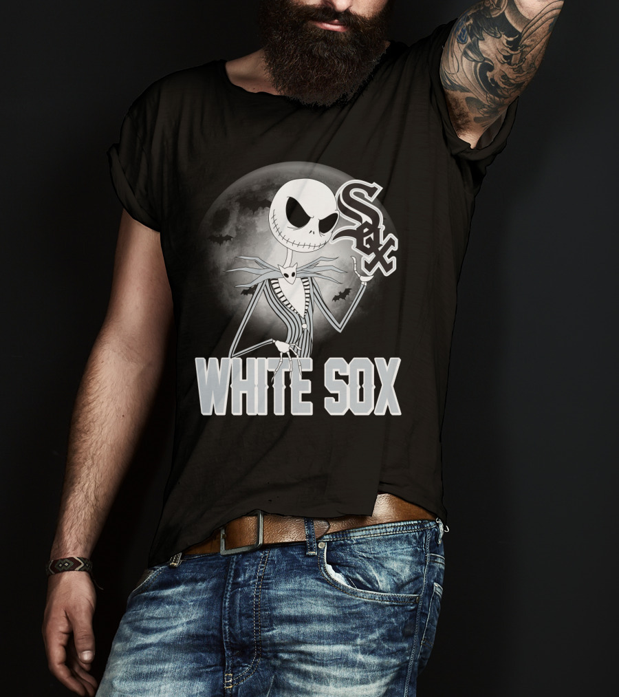 Jack Skellington Halloween Chicago White Sox Moon Bats T-Shirt