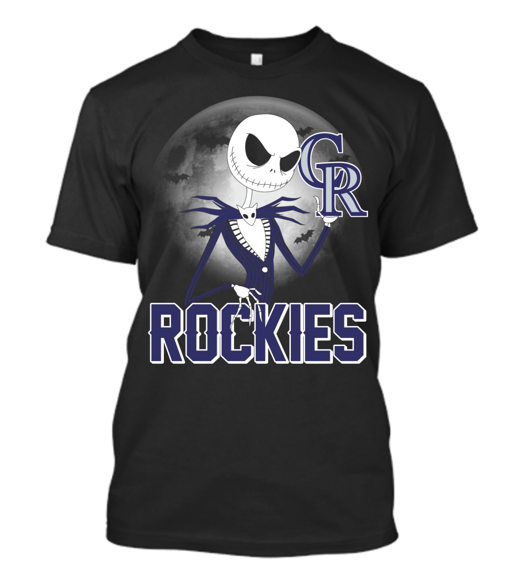 Jack Skellington Halloween Colorado Rockies Moon T-Shirt