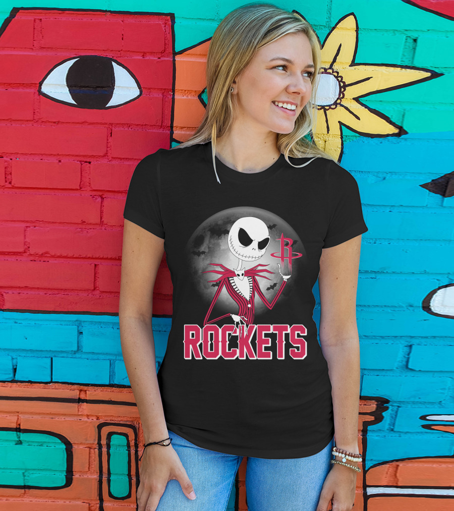 Jack Skellington Houston Rockets Halloween Theme T-Shirt