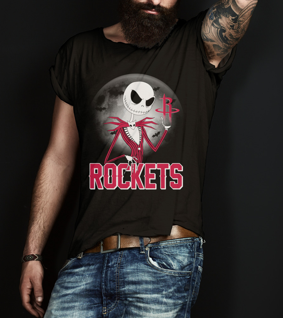Jack Skellington Houston Rockets Halloween Theme T-Shirt