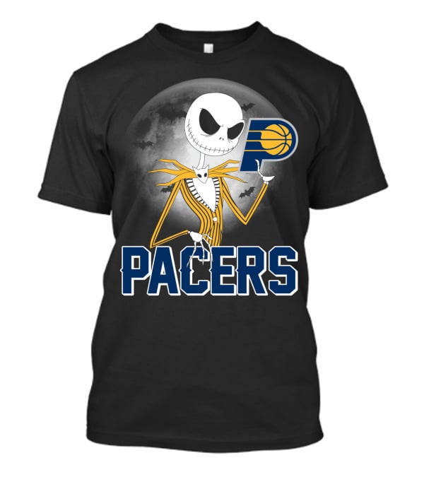 Jack Skellington Halloween Indiana Pacers Basketball Moon Bats T-Shirt