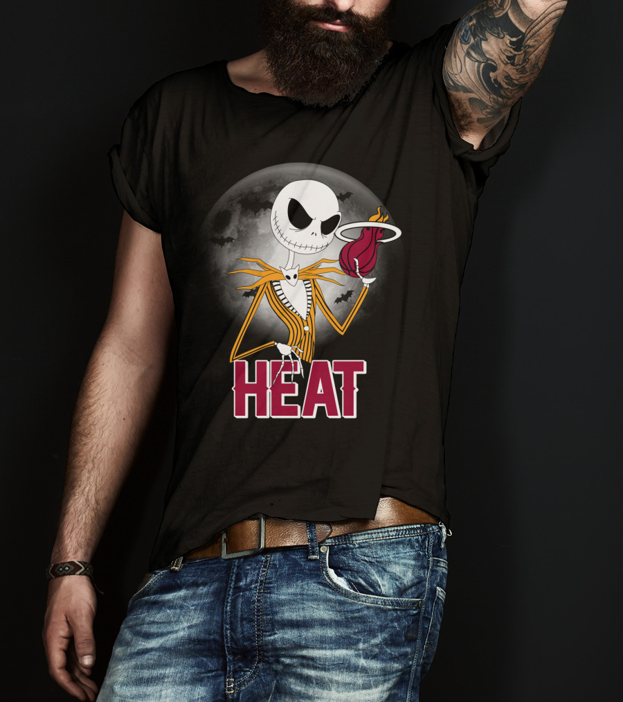 Jack Skellington Miami Heat Halloween Fans T-Shirt