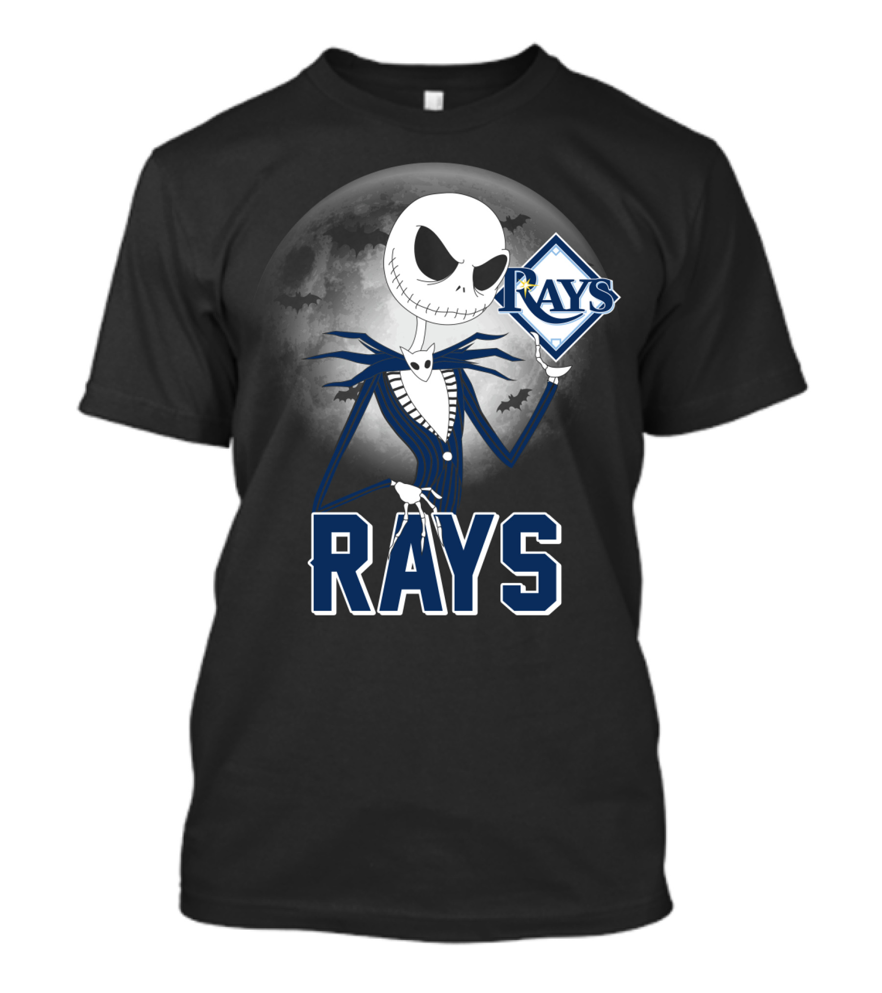 Jack Skellington Tampa Bay Rays Halloween Moon T-Shirt