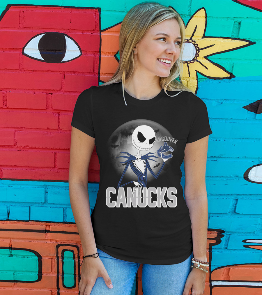 Jack Skellington Canucks Halloween Vancouver NHL T-Shirt