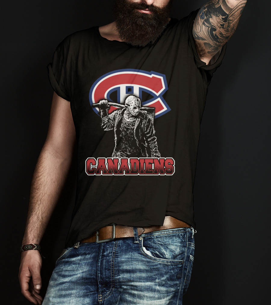 Jason Voorhees Hockey With Montreal Canadiens Logo Fans T-Shirt