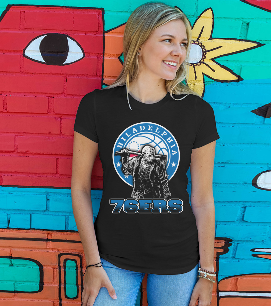 Philadelphia 76ers Jason Voorhees Crossover T-Shirt