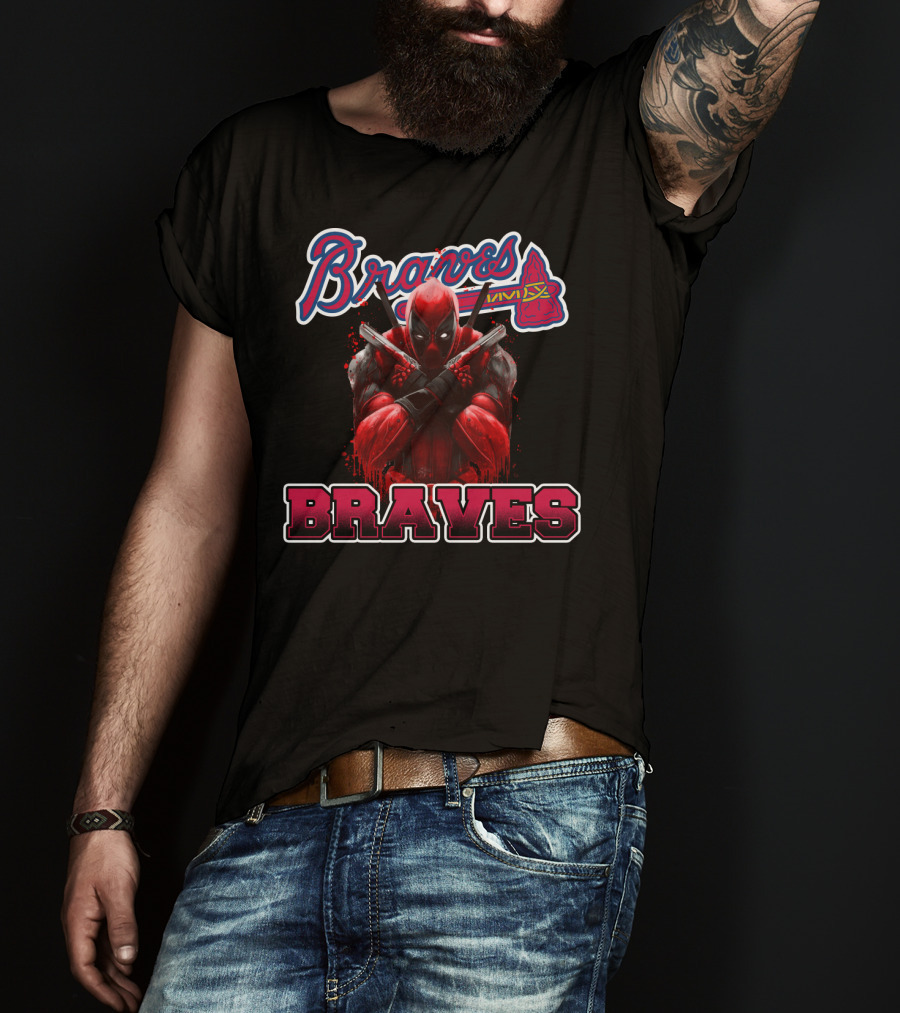 Braves Deadpool Crossover Fan Merchandise T-Shirt