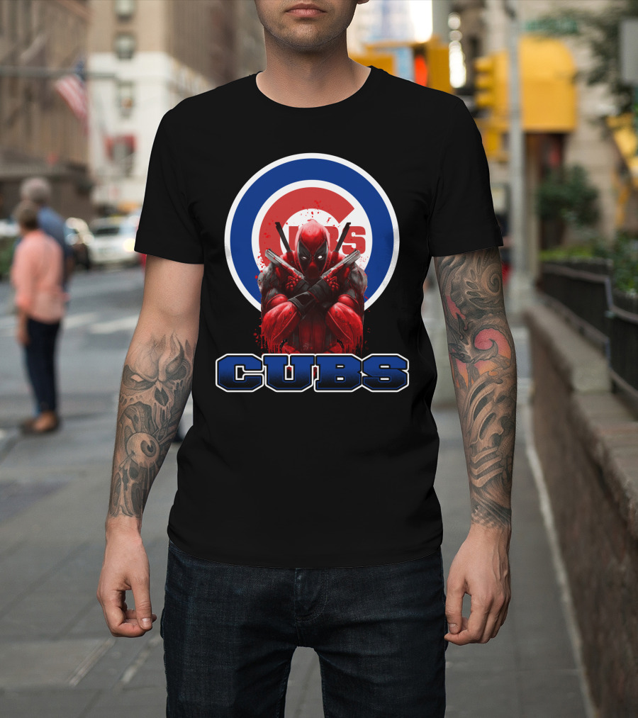 Cubs Deadpool Crossover Fan Collab T-Shirt
