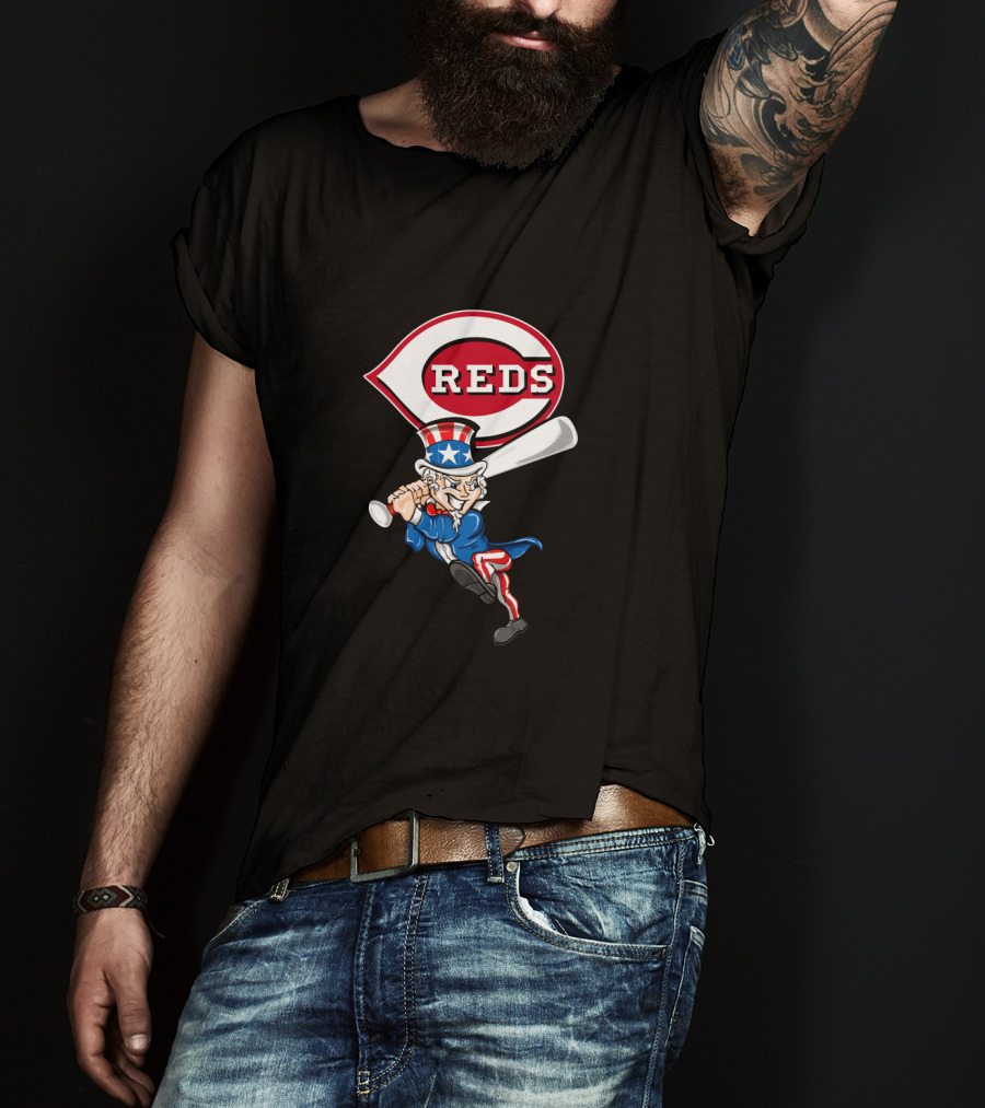 Cincinnati Reds Uncle Sam Baseball Patriotic 4Th Of July Celebration T-Shirt