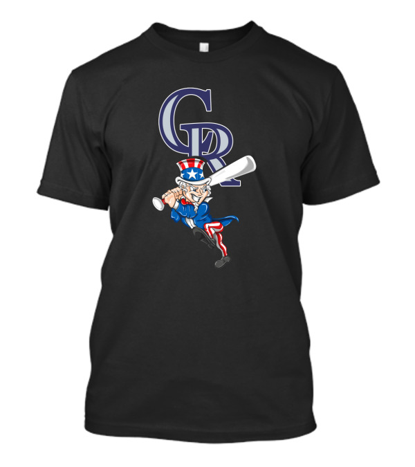 Colorado Rockies Uncle Sam Baseball 4th July GR T-Shirt