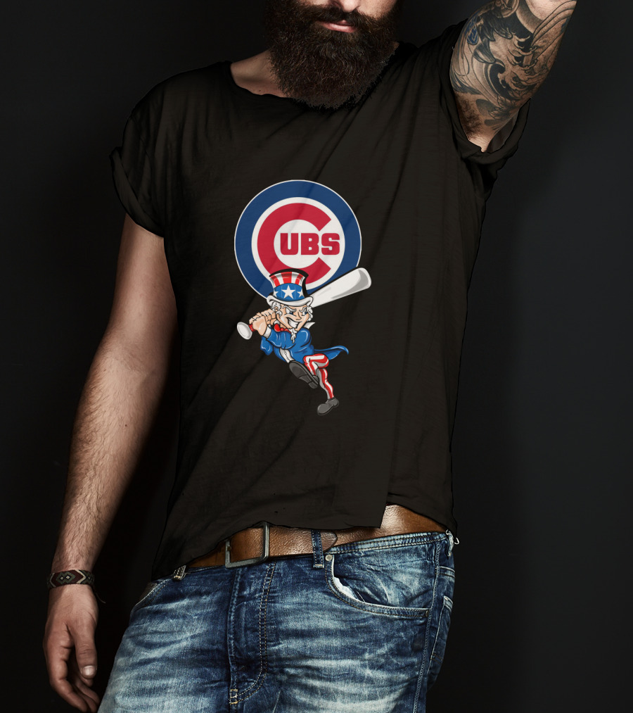Chicago Cubs Uncle Sam Patriotic Baseball 4Th Of July Celebration T-Shirt