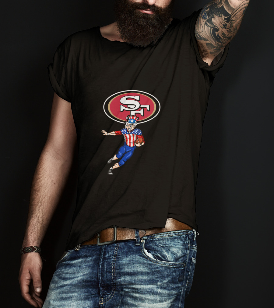San Francisco 49ers Uncle Sam 4Th July Football Celebration T-Shirt