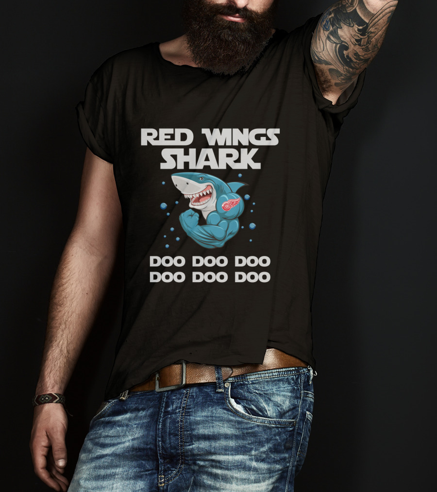 Red Wings Shark Doo Doo Doo Doo Doo Doo T-Shirt