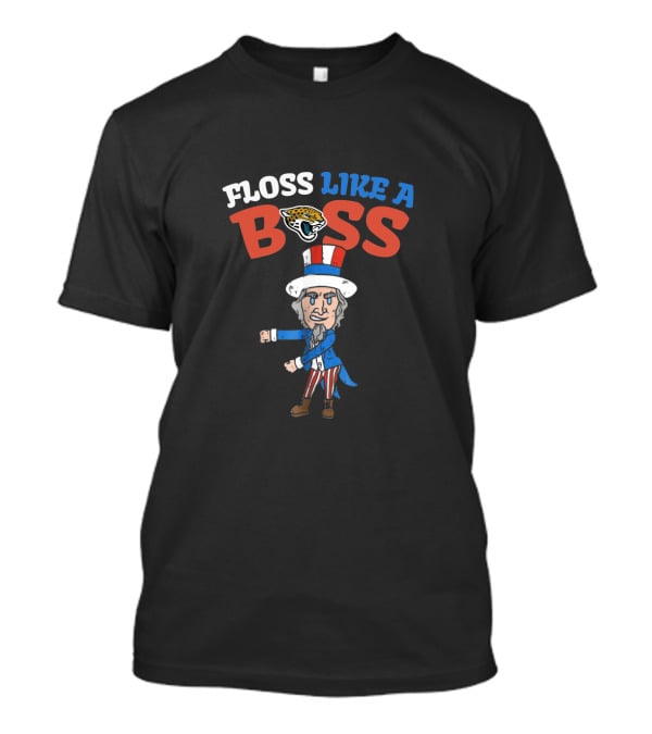Floss Like A Boss Jacksonville Jaguar Uncle Sam 4Th Of July T-Shirt