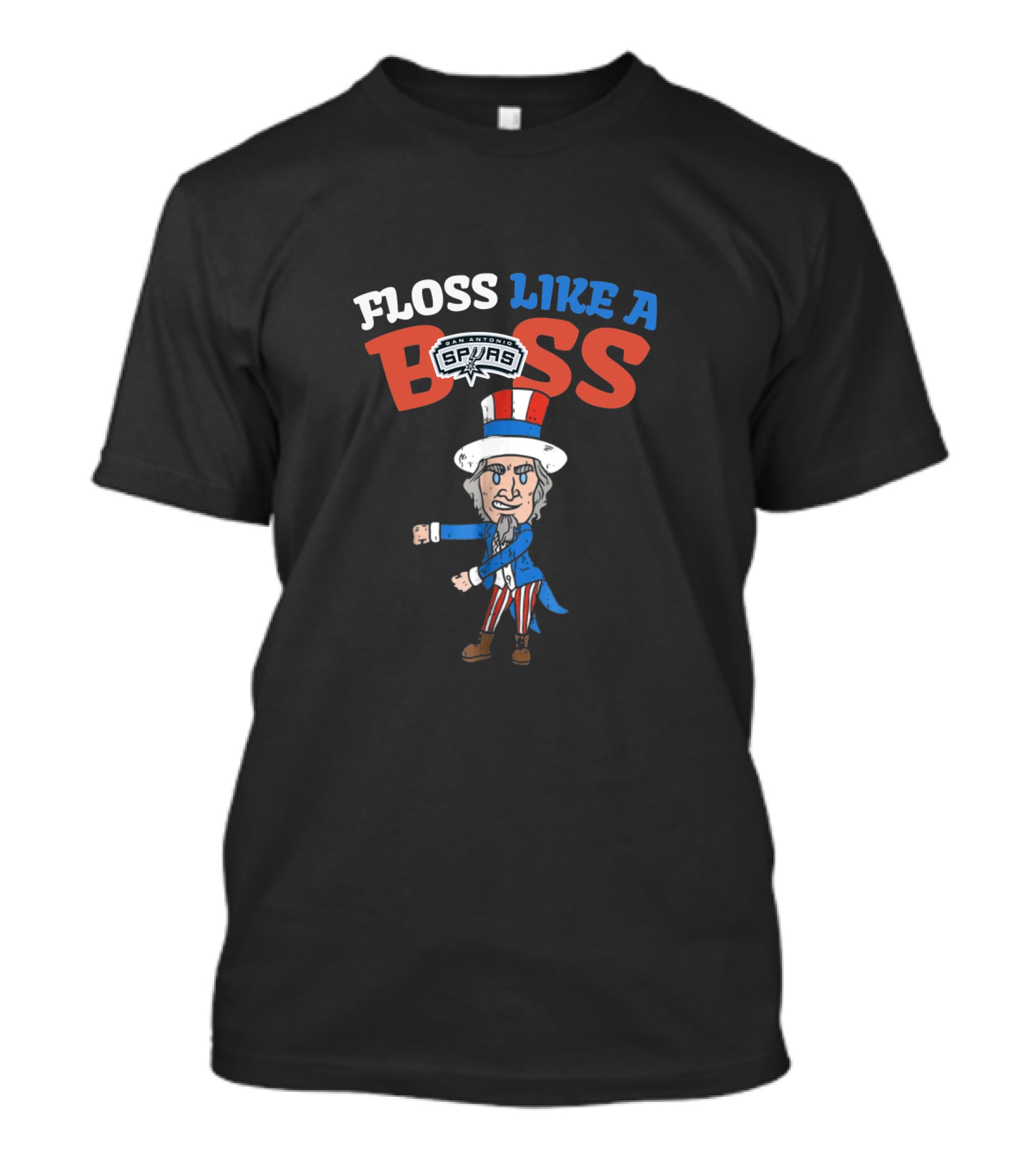 Floss Like A Boss San Antonio Spurs Uncle Sam 4Th Of July T-Shirt