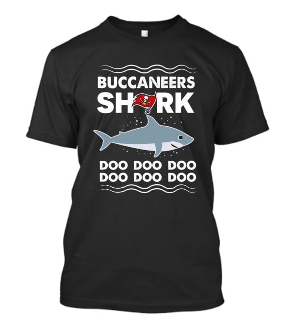Buccaneers Shark Doo Doo Doo Tampa Bay Theme With Pirate Flag And Shark T-Shirt