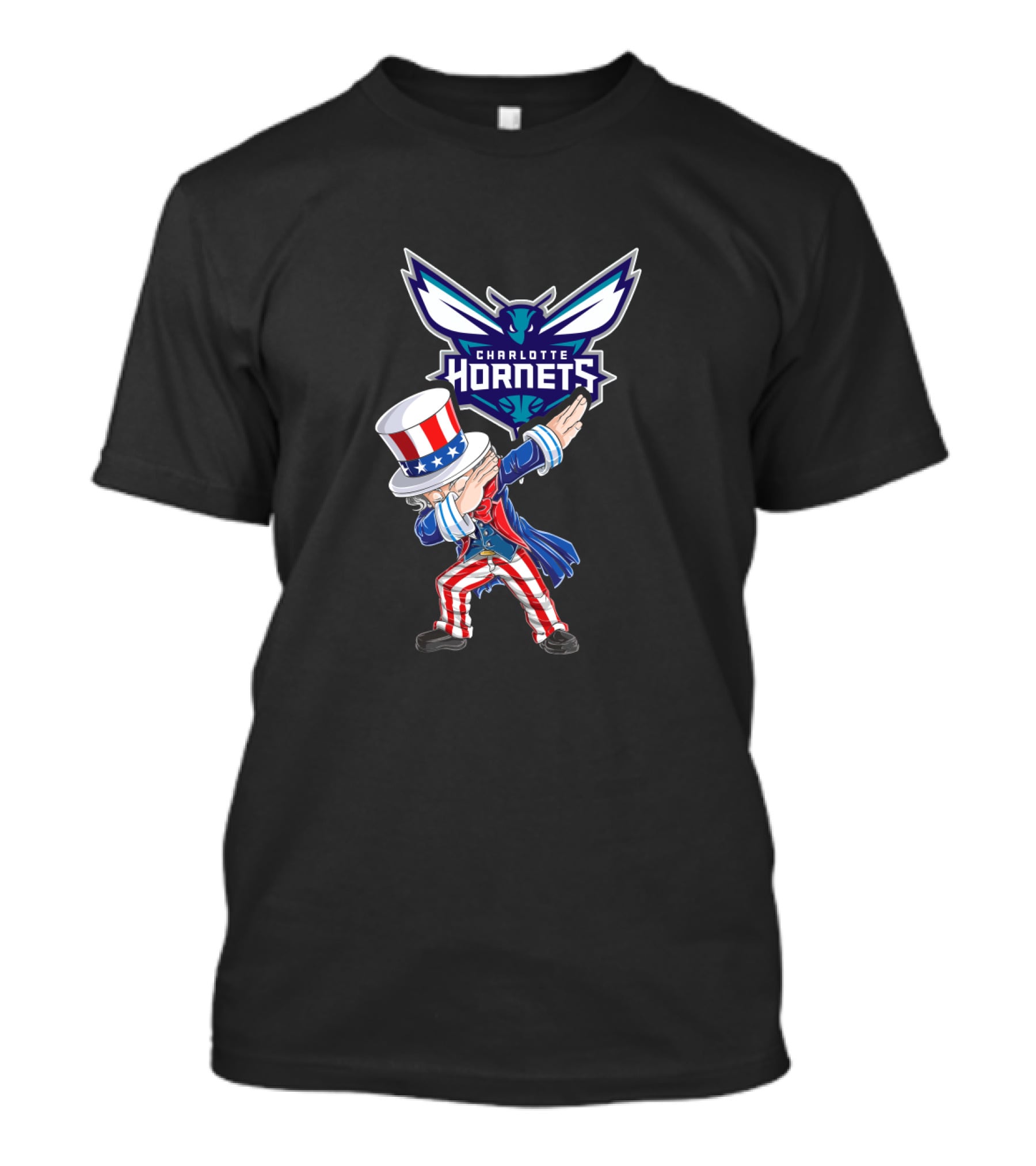 Uncle Sam Dabbing Charlotte Hornets For 4Th Of July Celebration T-Shirt