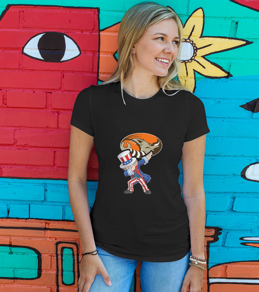 Cleveland Browns Uncle Sam Dabbing Football 4Th Of July T-Shirt